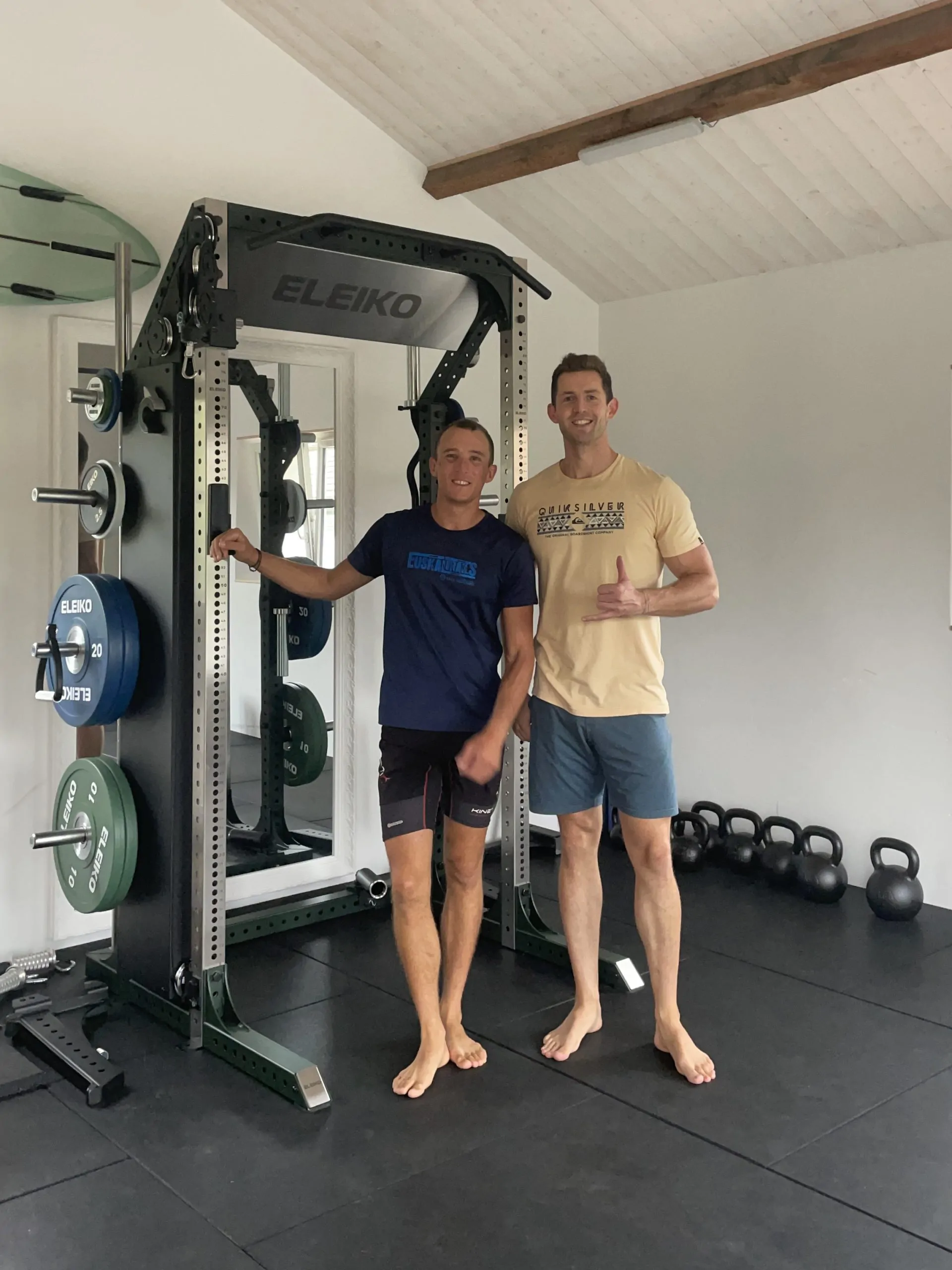 Florian Lahargue et Paul James Blanvillain Entraînement Eleiko Guide Florian Lahargue et Coach Paul après un entraînement de préparation physique ski de rando